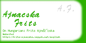 ajnacska frits business card